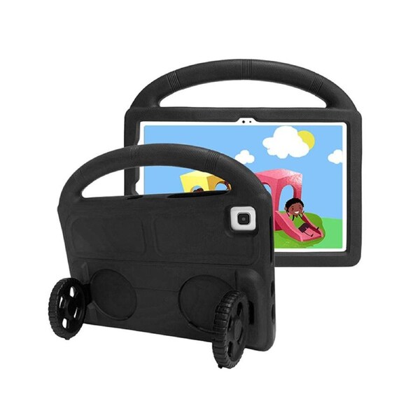 Nevenka Car Wheel-Shaped Shockproof Case for Samsung Galaxy T720 10.5 Inch 2019 with Foldable Stand Handle Kids Gifts-Black