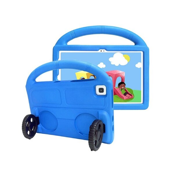 Nevenka Car Wheel-Shaped Shockproof Case for Samsung Galaxy T720 10.5 Inch 2019 with Foldable Stand Handle Kids Gifts-Blue