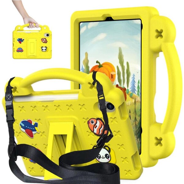 Nevenka Bear Rugged Tablet Case with Stand and Shoulder Strap for Apple iPad Mini6 8.3 Inch 2021-Yellow