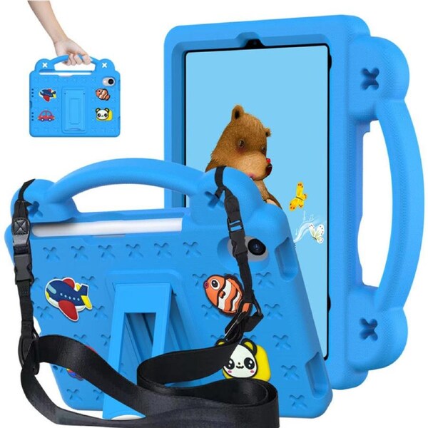 Nevenka Bear Rugged Tablet Case with Stand and Shoulder Strap for Apple iPad Mini6 8.3 Inch 2021-Sky Blue