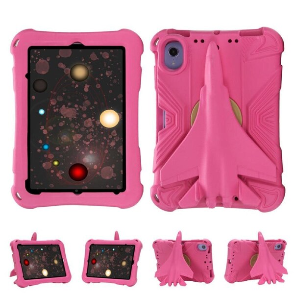 Nevenka EVA Tablet Case with Rotatable Airplane-Shaped Stand Shockproof Case for iPad mini 6/5/4/3/2/1-Rose