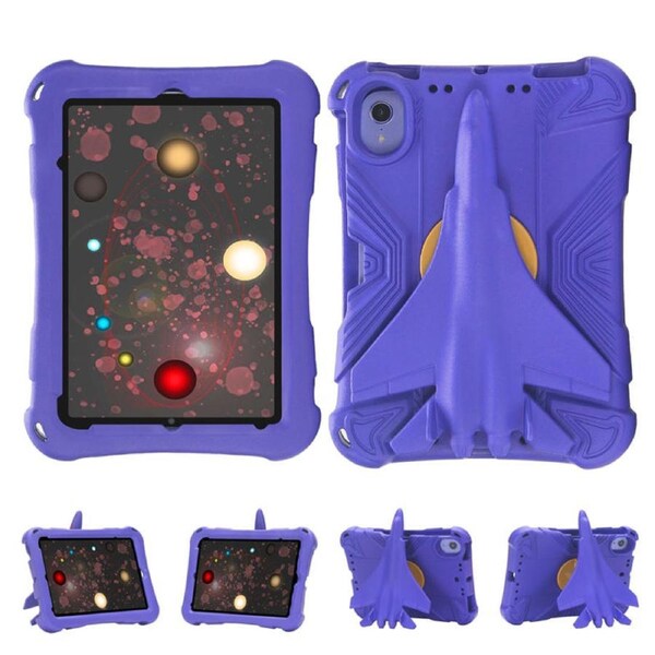 Nevenka EVA Tablet Case with Rotatable Airplane-Shaped Stand Shockproof Case for iPad mini 6/5/4/3/2/1-Purple