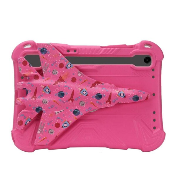 Nevenka EVA Tablet Case with Rotatable Airplane-Shaped Stand Colorful Shockproof Case for Samsung Galaxy A9 Plus 11 Inch 2023-Rose