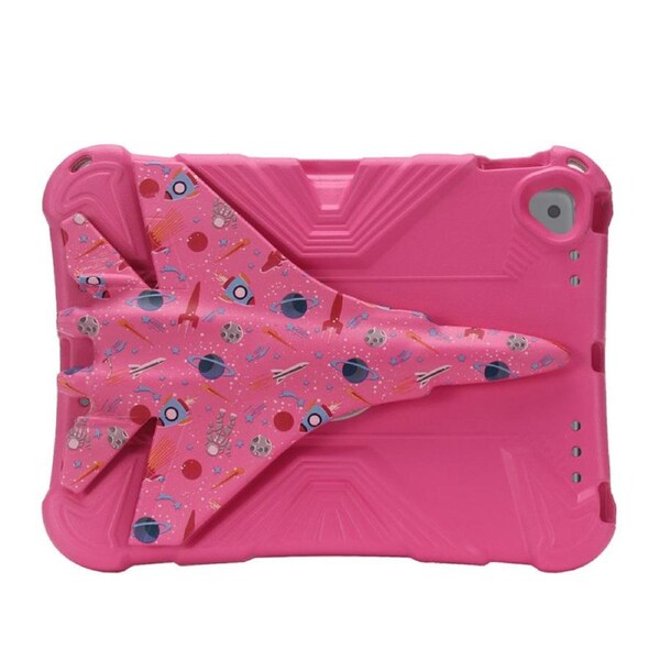 Nevenka EVA Tablet Case with Rotatable Airplane-Shaped Stand Colorful Shockproof Case for iPad 7/8/9/ 10.2inch-Rose