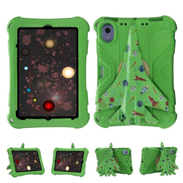 Nevenka EVA Tablet Case with Rotatable Airplane-Shaped Stand Colorful Shockproof Case for iPad mini 6/5/4/3/2/1-Green