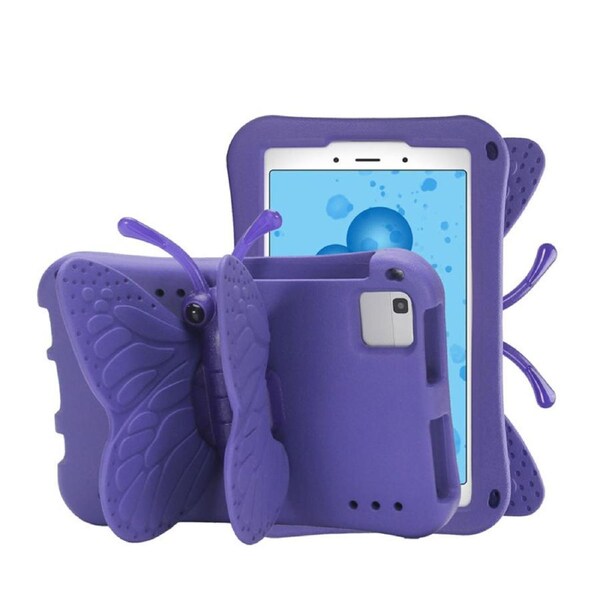 Nevenka EVA Tablet Case with Rotatable Butterfly-Shaped Stand Shockproof Casefor Samsung Galaxy Tab A9 8.7 Inch 2023-Purple