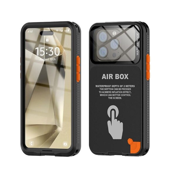 Nevenka Waterproof Phone Case Underwater Snorkeling Case for 6.1in iPhone 15/15 Pro 14/14 Pro Diving Beach Essentials-Black