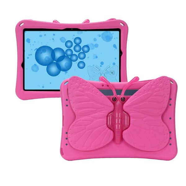 Nevenka EVA Tablet Case with Rotatable Butterfly-Shaped Stand Shockproof Casefor Samsung Galaxy A9 Plus 11 Inch 2023-Rose