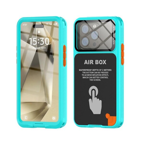 Nevenka Waterproof Phone Case Underwater Snorkeling Case for 6.1in iPhone 15/15 Pro 14/14 Pro Diving Beach Essentials-Teal