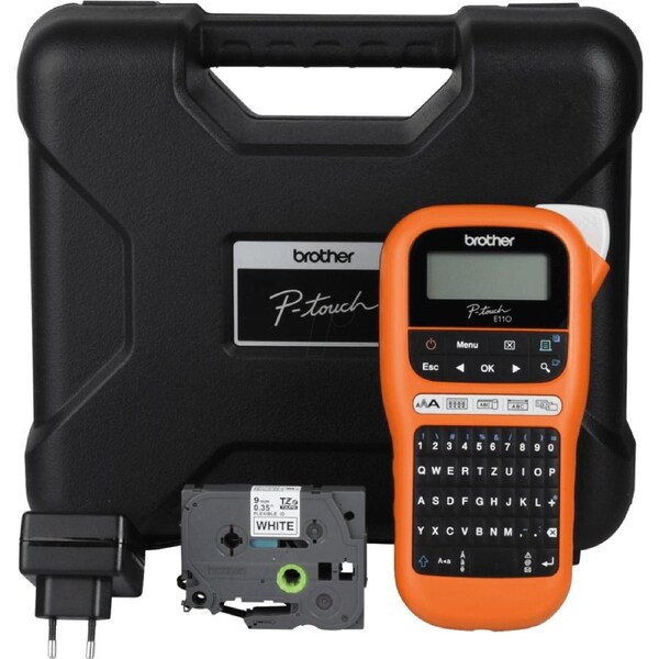 Brother E110VP Printer Handheld Label Set Case Starter Kit Tradesman's