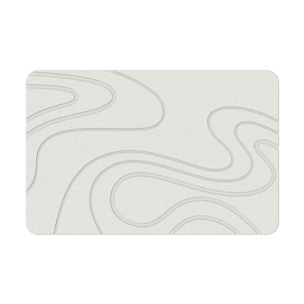 Hard Diatomite Bath Mat Stone Bath Mat Super Dry Anti-Slip Foot Shower Mats in Off White