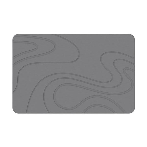 Hard Diatomite Bath Mat Stone Bath Mat Super Dry Anti-Slip Foot Shower Mats in Dark Grey