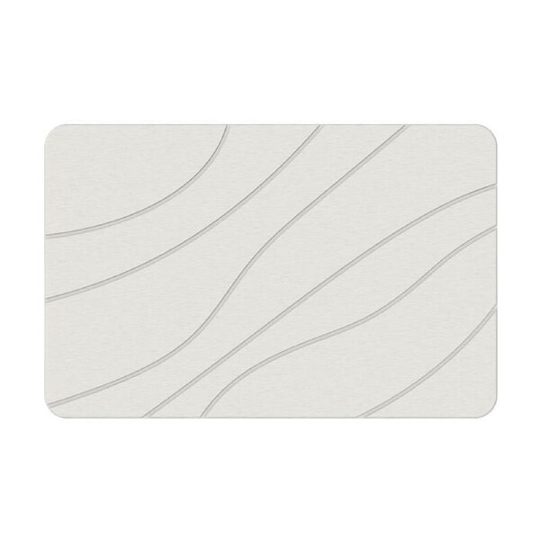 Hard Diatomite Bath Mat Stone Bath Mat Super Dry Anti-Slip Foot Shower Mats in Off White