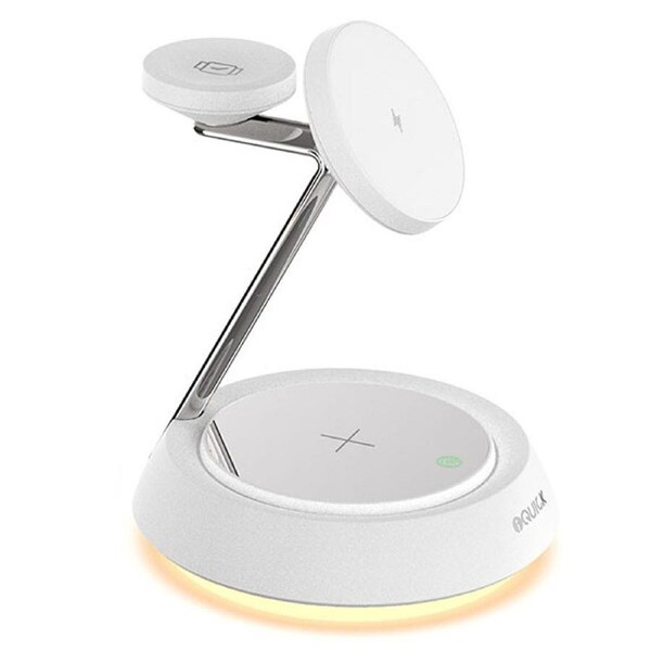 iQuick Twig 2 Multi Functions Wireless Charger with LED Ambient Light - White