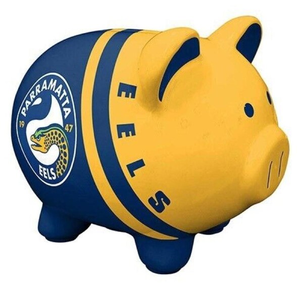 NRL Piggy Bank Money Box With Coin Slot - Paramatta Eels