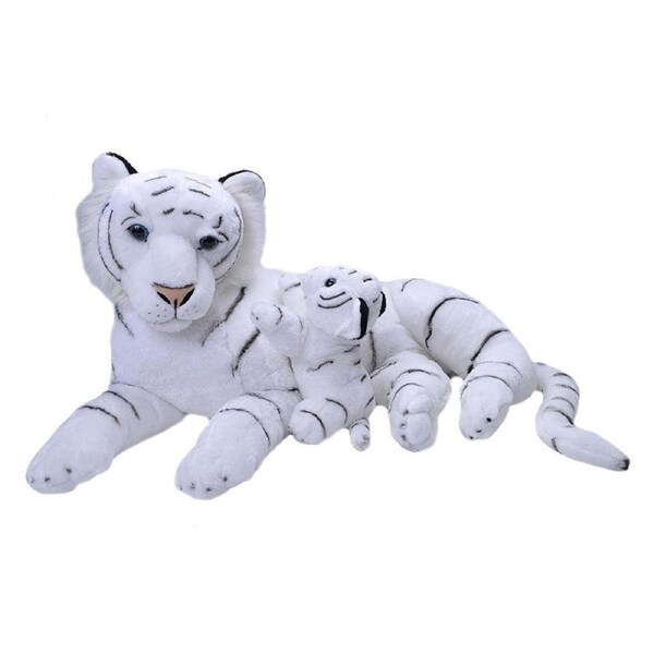 Wild Republic Mom & Baby Jumbo White Tiger 30"