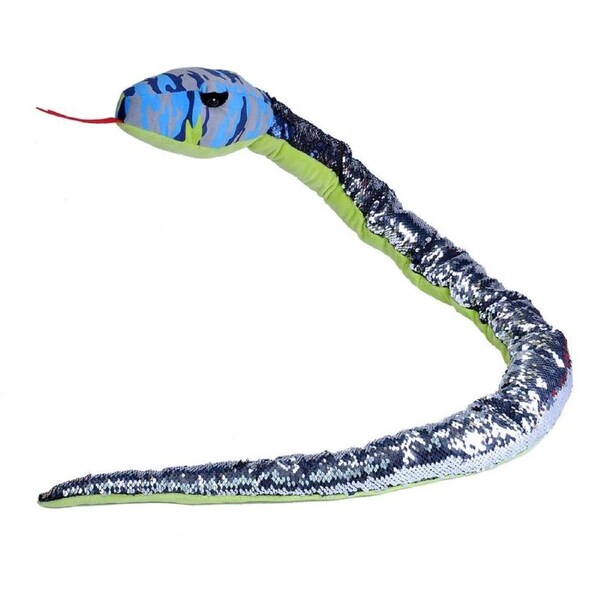 Wild Republic Snakesss Sequin Blue Camo 54"