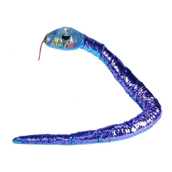 Wild Republic Snakesss Sequin Teal Purple 54"