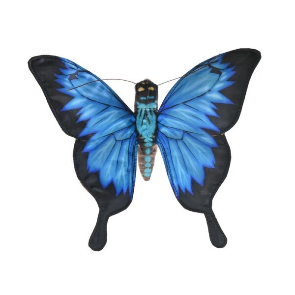 Wild Republic Rainforest Ulysses Butterfly Finger Puppet 7"