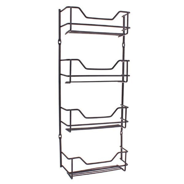 Entrée 4-Tier Wall Mounted Spices 16 Bottle Rack/Storage Organiser Black