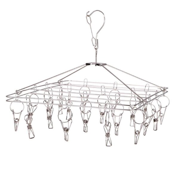 D.line Stainless Steel Hanging Rectangle Clothes Hook Dryer 20 Pegs 37x30cm