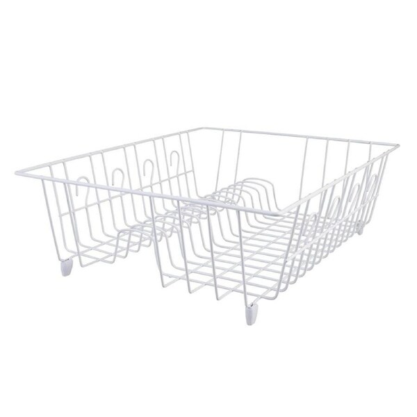 D.line Plastic Wire Medium Dish Drainer Sink Drying Rack Organiser White