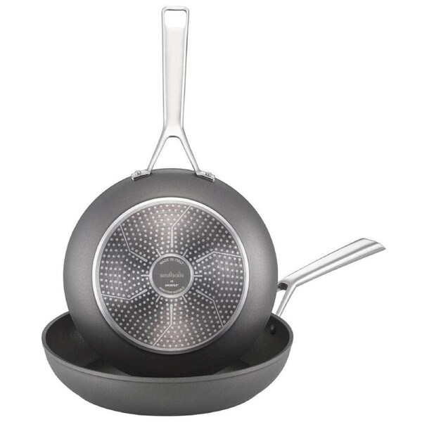 2pc Essteele Per Bellezza 24/28cm Non-Stick Open Skillet Twin Pack Grey