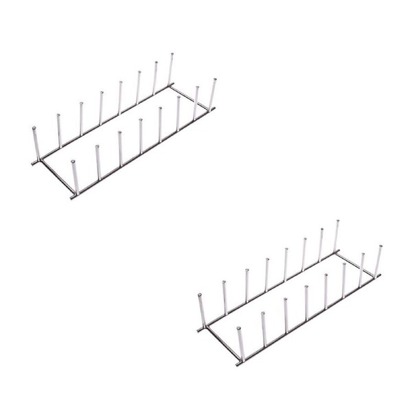 2PK Entrée Plate Rack Kitchen Dish Rack Organiser Storage Holder Stand Chrome