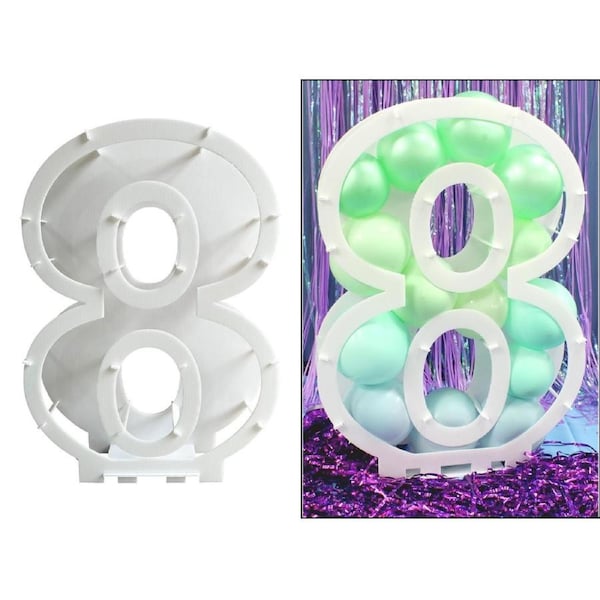 Number 8 Balloon Mosaic Frame (80cm)