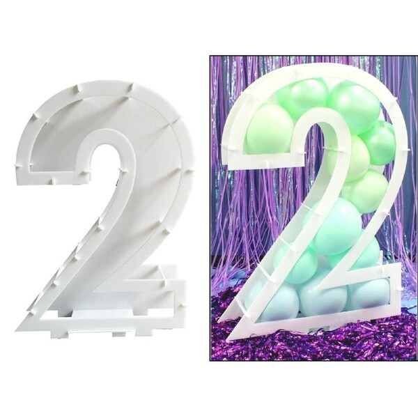 Number 2 Balloon Mosaic Frame (80cm)