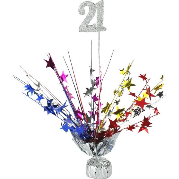 21st Birthday Multicoloured Star Spray Centrepiece