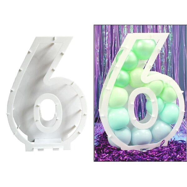 Number 6 Balloon Mosaic Frame (80cm)