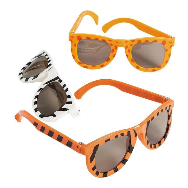 Plastic Animal Print Glasses (Pack of 6)