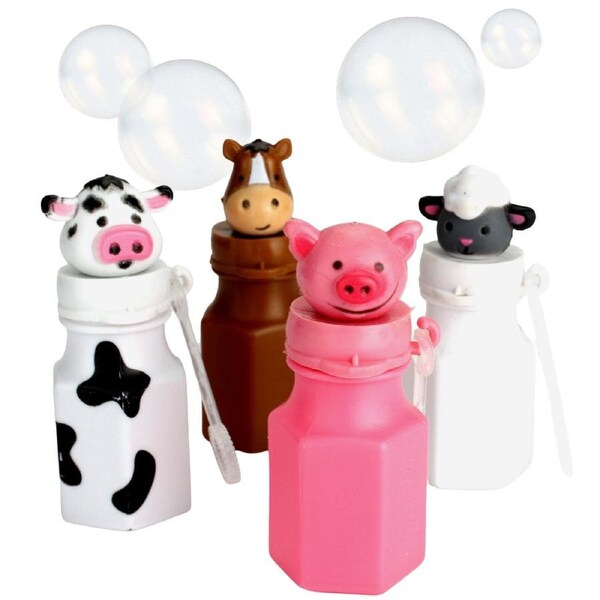 Barnyard Animal Bubble Bottles (Pack of 12)