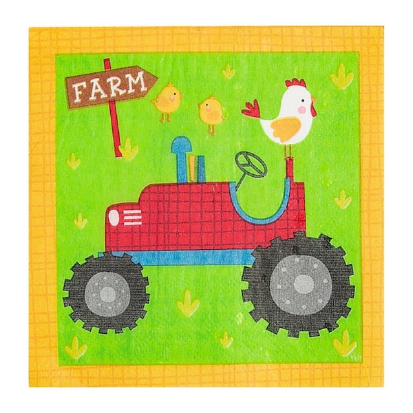 Farm Party Fun Small Napkins / Serviettes (Pack of 16)