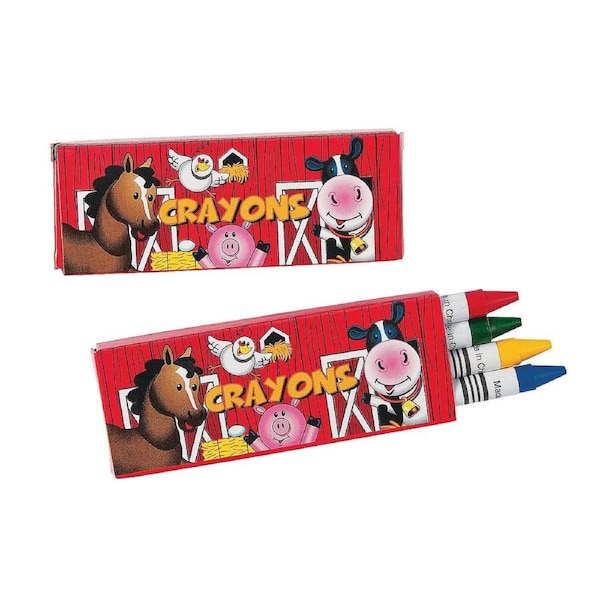 Farm Animal Mini Crayons (Pack of 24)