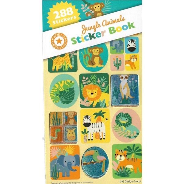 Jungle Animals Sticker Book (12 Sheets)