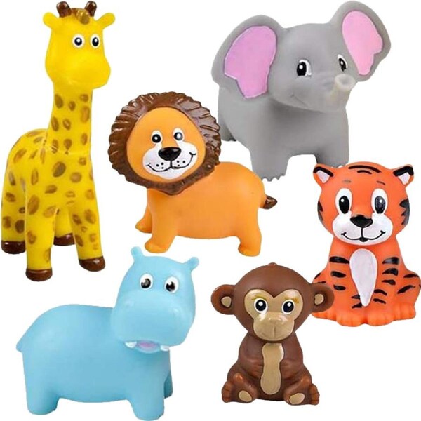 Cute Vinyl Zoo Animals (Pack of 12)
