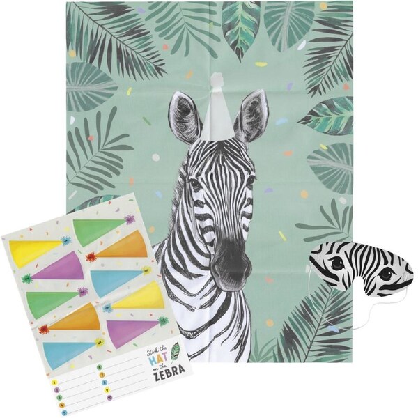 Wild Jungle Party Pin the Party Hat Game