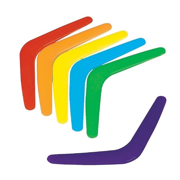 Coloured Plastic Boomerangs (Pack of 48)