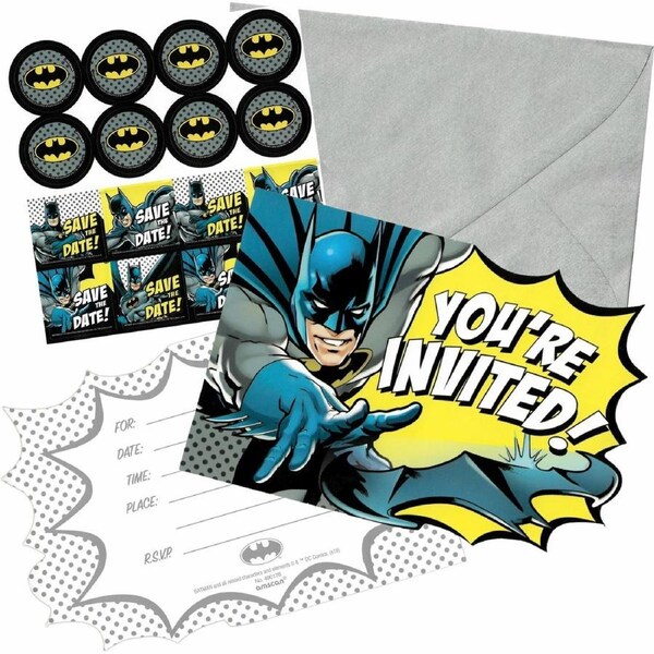 Batman Heroes Unite Invitation Set (Pack of 8)