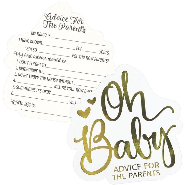 Oh Baby New Parents to Be Advice Cards (Pack of 24)