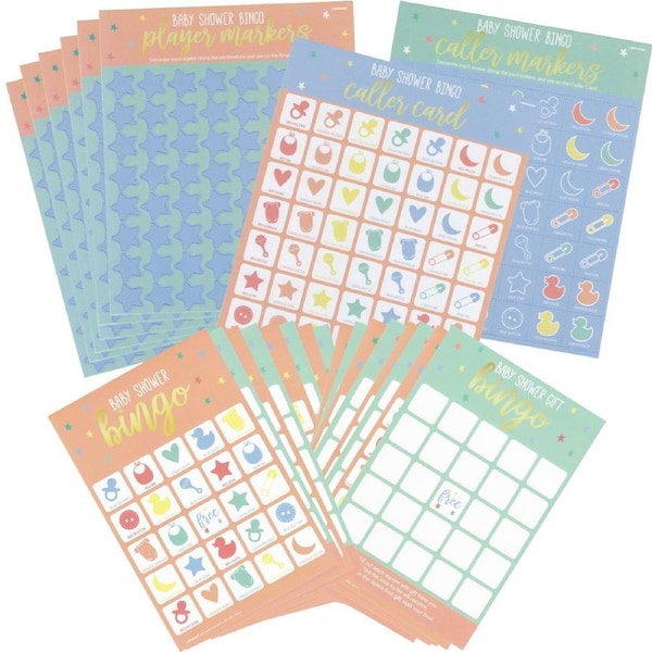 Baby Shower 2 in 1 Bingo Game