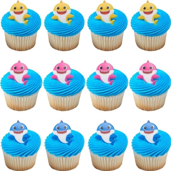 Baby Shark Cupcake Rings (Pack of 12)