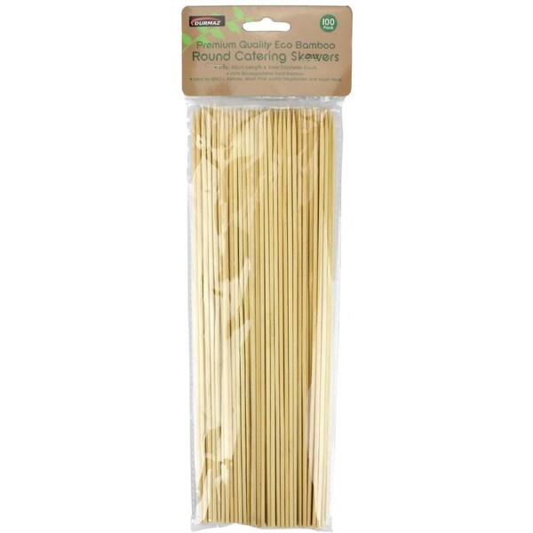 Eco Bamboo Skewers Round 30cm (Pack of 100)