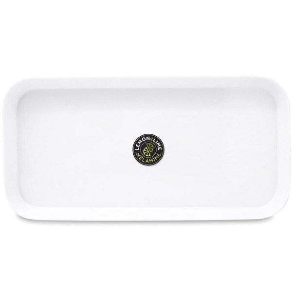 White Rectangular Rounded Melamine Platter 28.5cm x 14.5cm