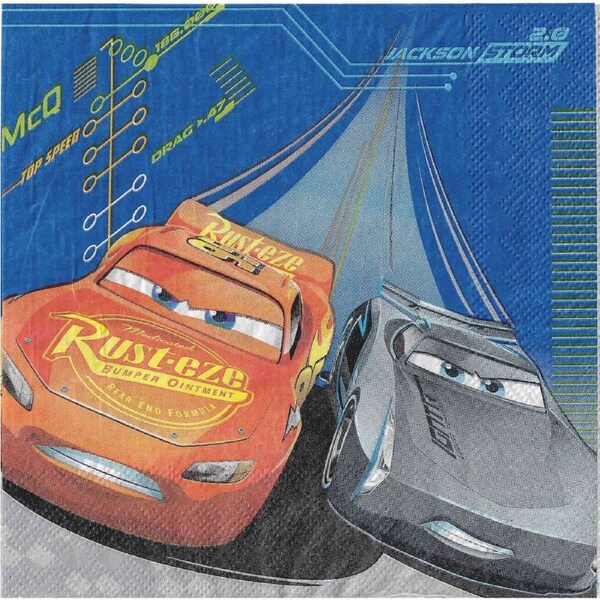 Cars 3 Large Napkins / Serviettes (Pack of 16)