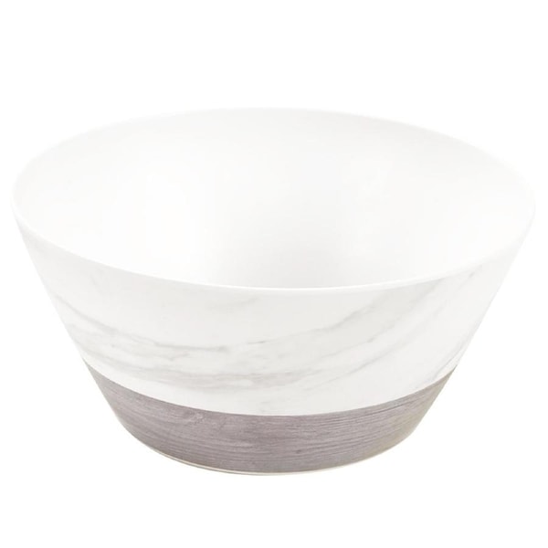 Endwood Marble Grain Round Melamine Serving Bowl 25cm