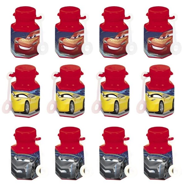 Cars 3 Mini Bubble Bottles (Pack of 12)