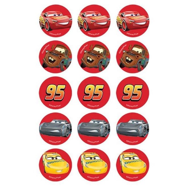 Cars 3 Edible Cupcake Decorations (Pack of 15)